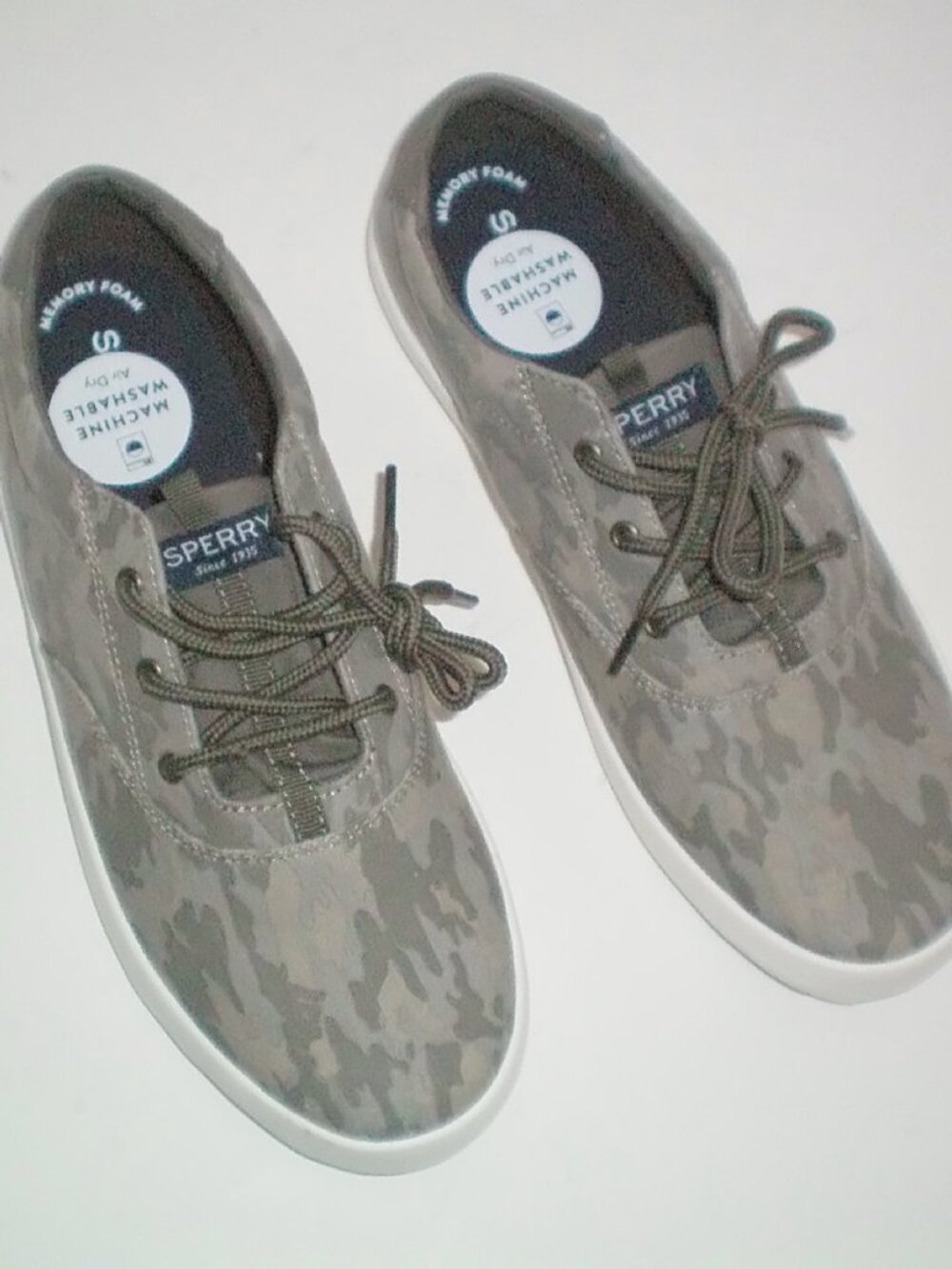 Sperry Canvas Camo Boat Shoe Womens 6.5M